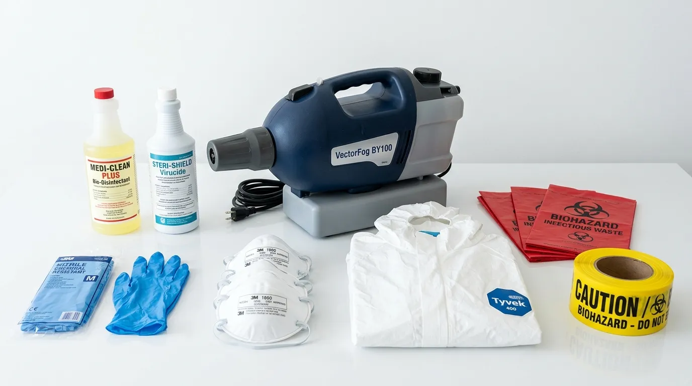 Professional biohazard remediation crew working in Burbank